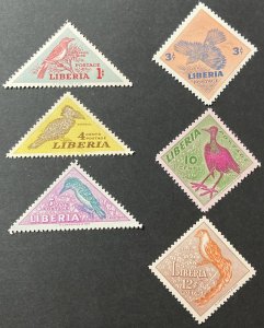 Liberia 1953, #341-6, Birds, MNH.