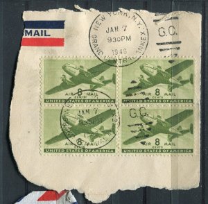 USA; 1940s early fine AIRMAIL issue POSTMARK PIECE