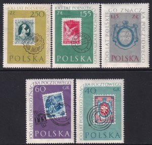 Poland 1960 Sc 909-13 Centenary of Polish Stamps Stamp MH