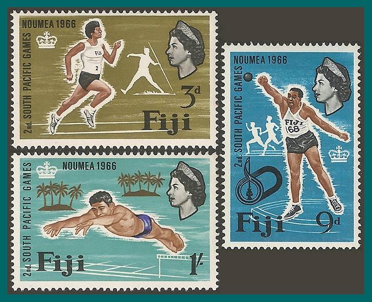 Fiji 1966 South Pacific Games, MNH/LH  #226-228,SG356-SG358