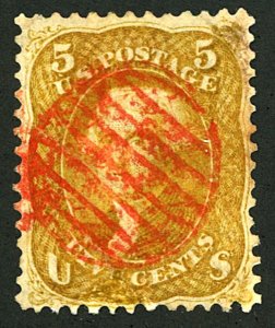 U.S. #67 USED RED CANCEL
