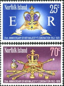 Norfolk Island 1978 SG207-208 QEII Coronation set MNH