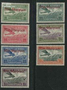 Albania 1929, Airmail overprints 7v, Unused (hinged)