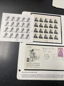 US FDCover Signed By Both Scientists Plus 2 Mint Sheet Stamps Of Salk & Sabin