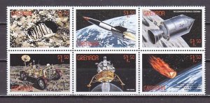 Grenada, Scott cat. 2867 a-f. Apollo 11, 30th Anniversary values.