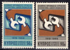 ZAYIX Cyprus 322-323 MNH ILO Emblem Hands 083022S145