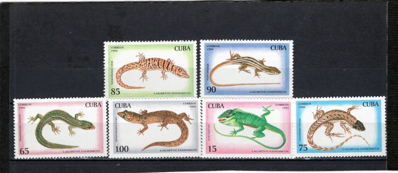 CUBA 1994 REPTILES/LIZARDS SET OF 6 STAMPS MNH