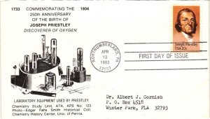 #2038 Joseph Priestley – FIRST CHEMISTRY STUDY UNIT Cachet SC22a