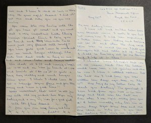 1945 India Bombay to Bangalore Soldier's Free Mail Post #2 Censor Cover & Letter