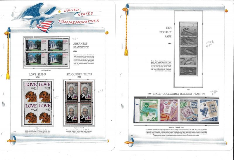1 Mint,OG,NH Collection of Blocks of 4 in a White Ace album... SCV $237.65