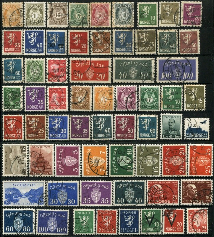 100 NORWAY Postage Stamp Collection EUROPE Used