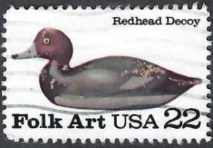 United States #2141 22¢ Redhead Decoy (1985). Used.