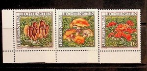 LIECHTENSTEIN Sc 1101-3 NH ISSUE OF 1997 - MUSHROOMS