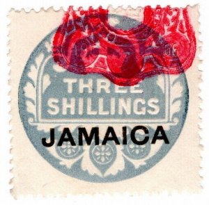 (I.B) Jamaica Revenue : Duty Stamp 3/- (die A)