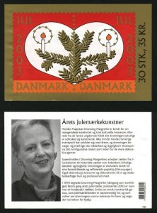Denmark.  2003 Booklet. With 30 Christmas Seals Mnh. Santa, Birds, Bells. Condi.