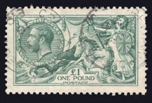 MOMEN: GREAT BRITAIN SG #403 1913 SEAHORSE WATERLOW USED £1,400 LOT #66867*