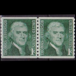 U.S.A. 1968 - Scott# 1299 Jefferson Pair 1c NH