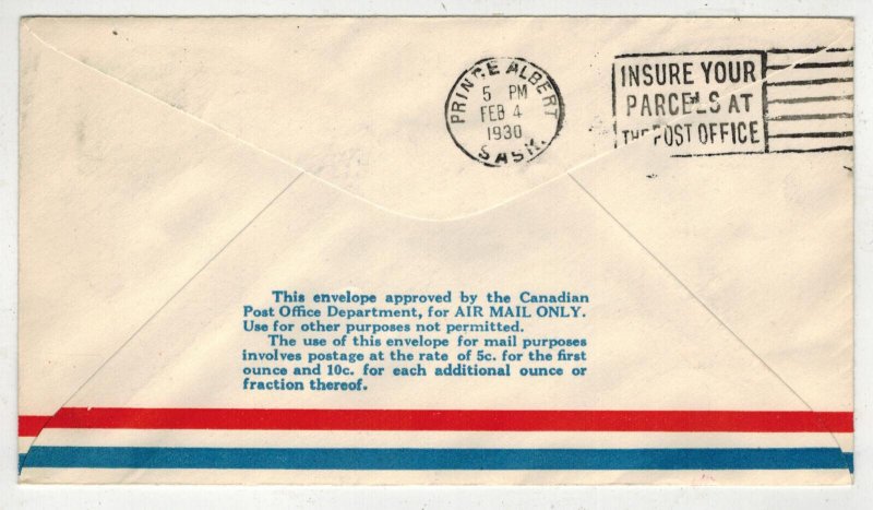 1930 CANADA AIRMAIL PRIVATE STAMP CHERRY AIRLINES ILE A LA CROSSE  PRINCE ALBERT