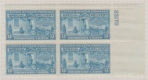 SCOTT  E17  SPECIAL DELIVERY  13¢  PLATE BLOCK  MNH  SHERWOOD STAMP