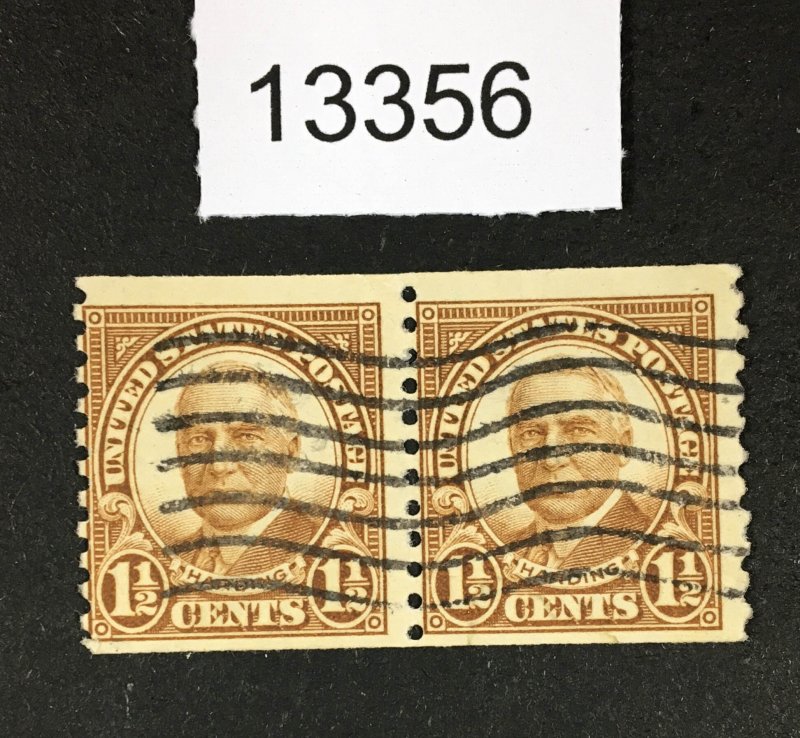 MOMEN: US STAMPS  # 598 PAIR USED LOT #13356