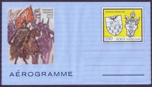 Vatican 1984 Jan Sobieski Polish Sovereign Pope Innocent XI Aerogram MNH