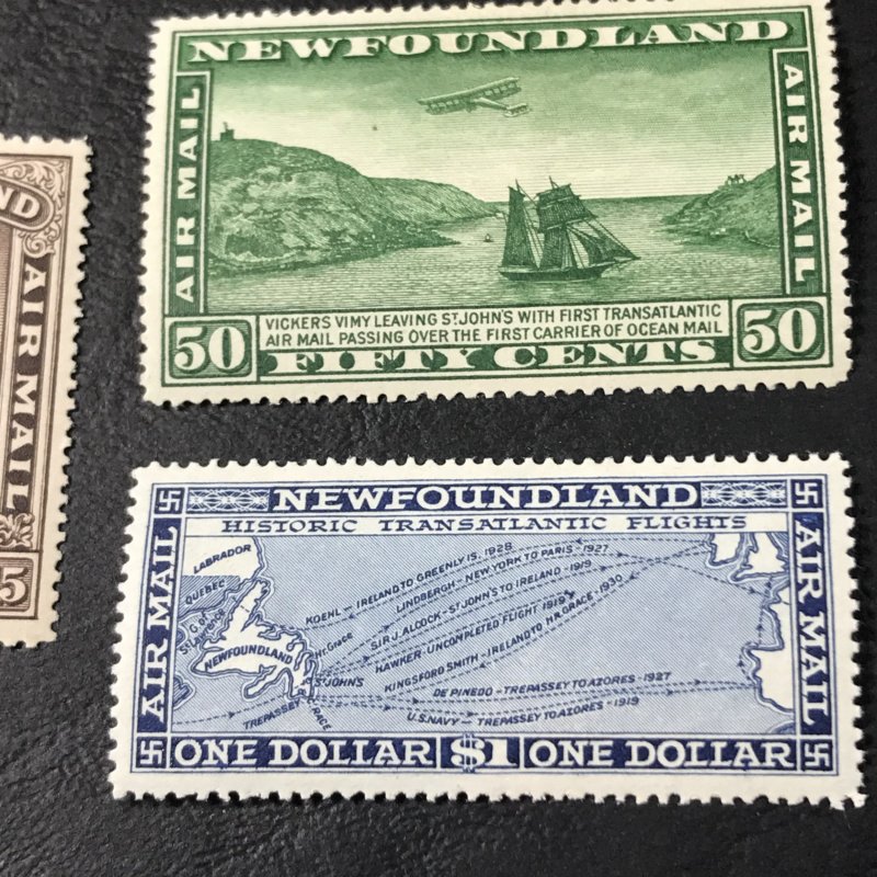 NEW FOUNDLAND # C6-C8--MINT/HINGED----COMPLETE SET--AIR-MAIL--1931