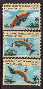 Cocos (Keeling) Is.-Sc#122-4-unused NH set-Christmas-Birds-F