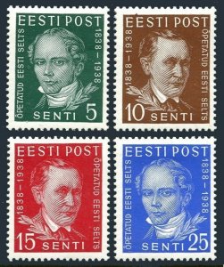 Estonia 139-142, MNH. Mi 138-141. Society of Estonian Scholars centenary, 1938.