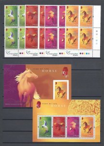 HONG KONG 2002 SG 1080/1083 + MS 1084 MNH