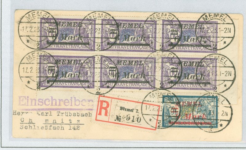 Memel 79/82/65/95 1923 Registered Memel - Chemnitz