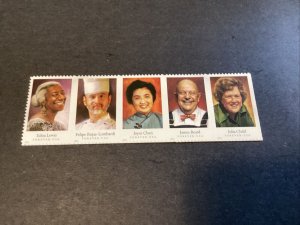 Scott#4922-26-2014-Celebrity Chefs-Strip of 5 Mint F/VF NH-US