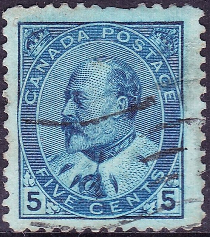 CANADA 1903 KEDVII 5 cents Indigo/Blue SG179 Used