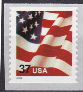 Single 37c Flag SA (04) Spaces US #3632C Mottled Tag MNH F-VF