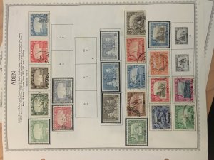 Collection of Aden stamps on Minkus pages