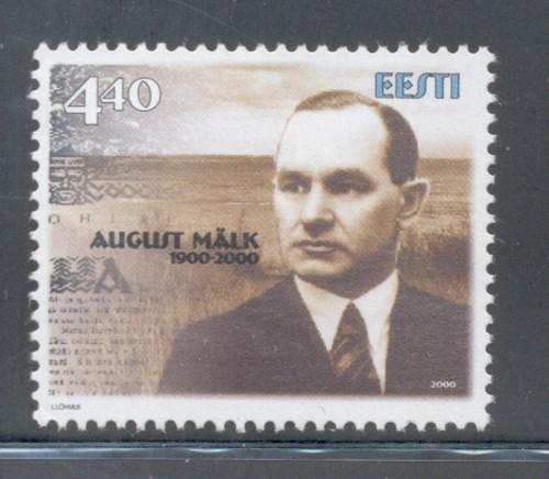 Estonia Sc 402 2000  Auguist Malk stamp mint NH