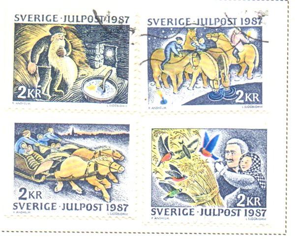 Sweden Sc  1657-60 1987 Christmas stamp set used