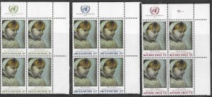 UN-NY # 224-25 & UN-GENEVA # 21 Picasso Art  MI4 Blocks (3) MNH