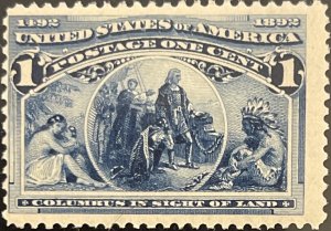 Scott #230 1893 1¢ Columbian Columbus in Sight of Land MNH OG