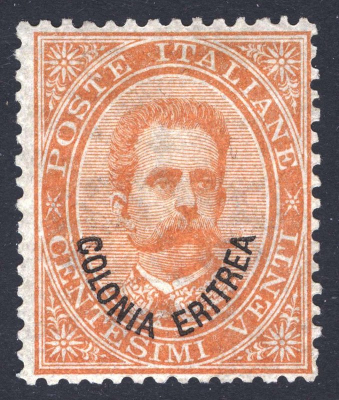 Eritrea 1892 20c Orange Scott 5, SG 5, LMM/MLH Cat $375