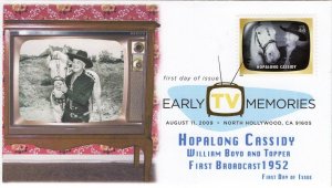 AO-4414g1, 2009, Early TV Memories, FDC, Add-on Cachet, Digital Color Postmark,