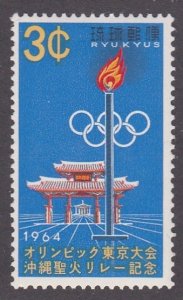 Ryukyu Islands # 124, Olympic Torch, Mint Hinged