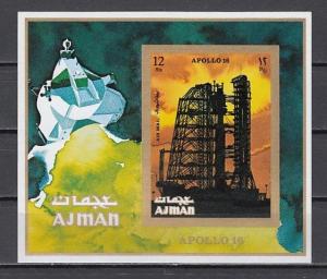Ajman, Mi cat. 1020, BL301 B. Apollo 16, IMPERF Space s/sheet. ^