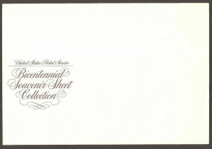 #1686-89 AMERICAN BICENTENNIAL SOUVENIR SHEETS MINT-OG/NH  set With Envelope