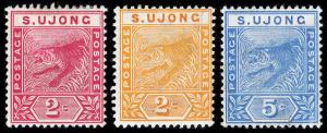 Malaya - Sungei Ujong Scott 31-33 (1891-94) Mint H VF Complete Set, CV $48.75