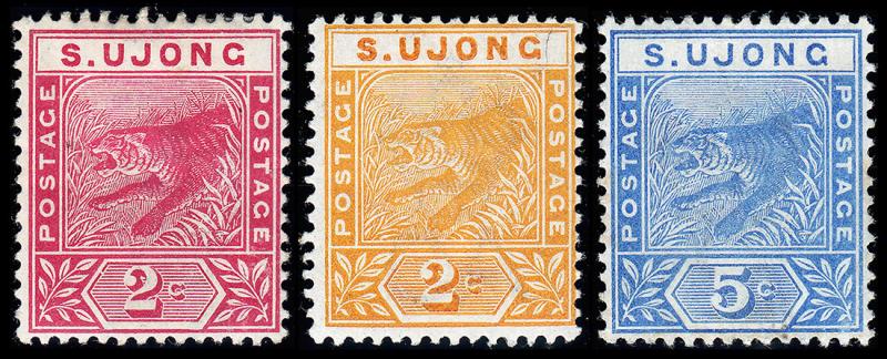 Malaya - Sungei Ujong Scott 31-33 (1891-94) Mint H VF Complete Set, CV $48.75