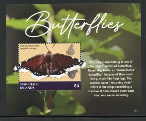 MARSHALL ISLANDS 2022 BUTTERFLIES  SOUVENIR SHEET MINT NEVER HINGED 