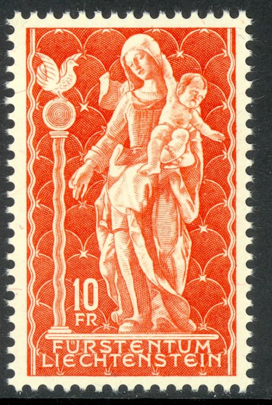 LIECHTENSTEIN 1965 MADONNA Wood Sculpture Issue Sc 395 MNH