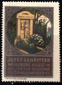 Vintage Germany Poster Stamp Josef Lehritter For Modern Grave Monuments