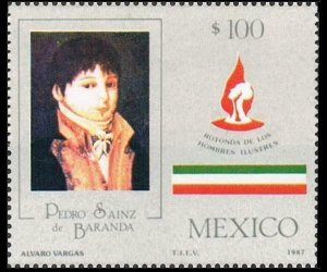 Mexico 1475 two stamps,MNH.Michel 2014. Pedro Sainz de Baranda,1987.