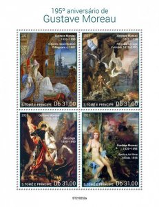 SAO TOME - 2021 - Gustave Moreau - Perf 4v Sheet - Mint Never Hinged